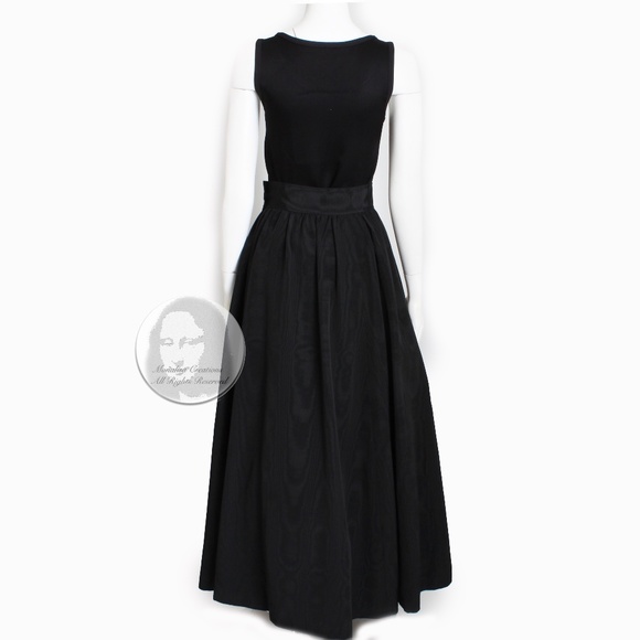 Yves Saint Laurent Skirt Black Moire Maxi Rare Ballet Russes Vintage 70s EU 42 - Picture 14 of 16